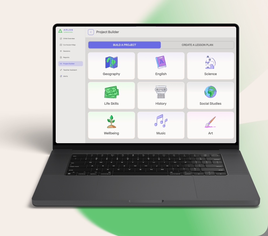 The project and lesson builder in ARLOS Studio